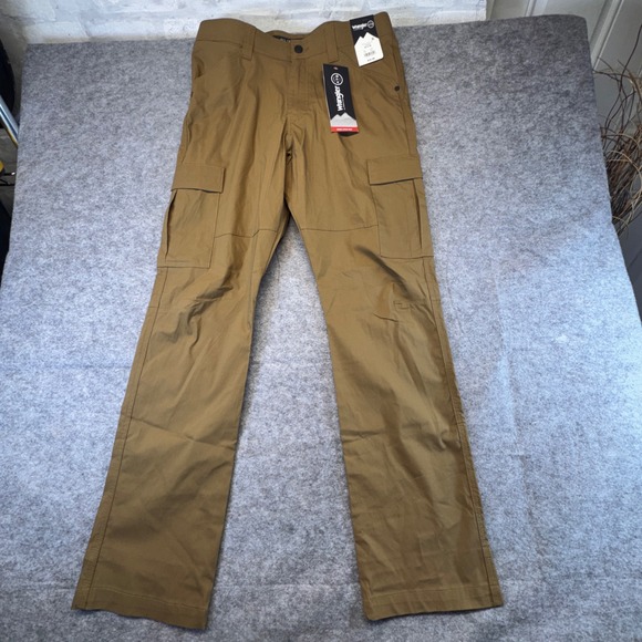 Wrangler ATG Mens Range Cargo Pants 32x32 Brown Stretch Hiking Utility 112359932 - Picture 2 of 15